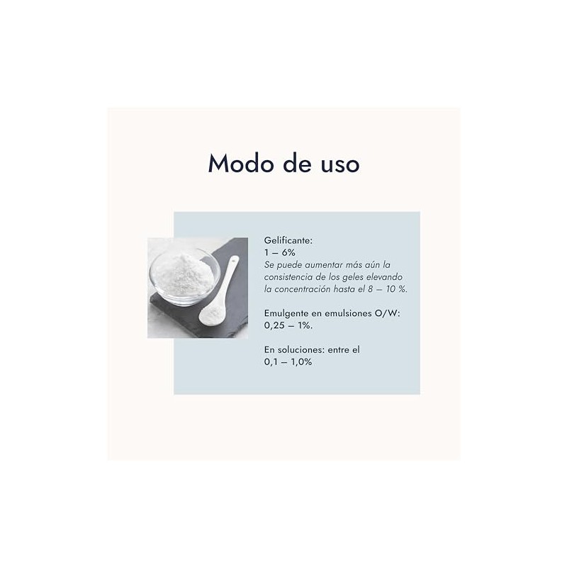 Hebbe - Carboximetilcelulosa, Gelificante y Espesante Natural para Cosméticos, 500