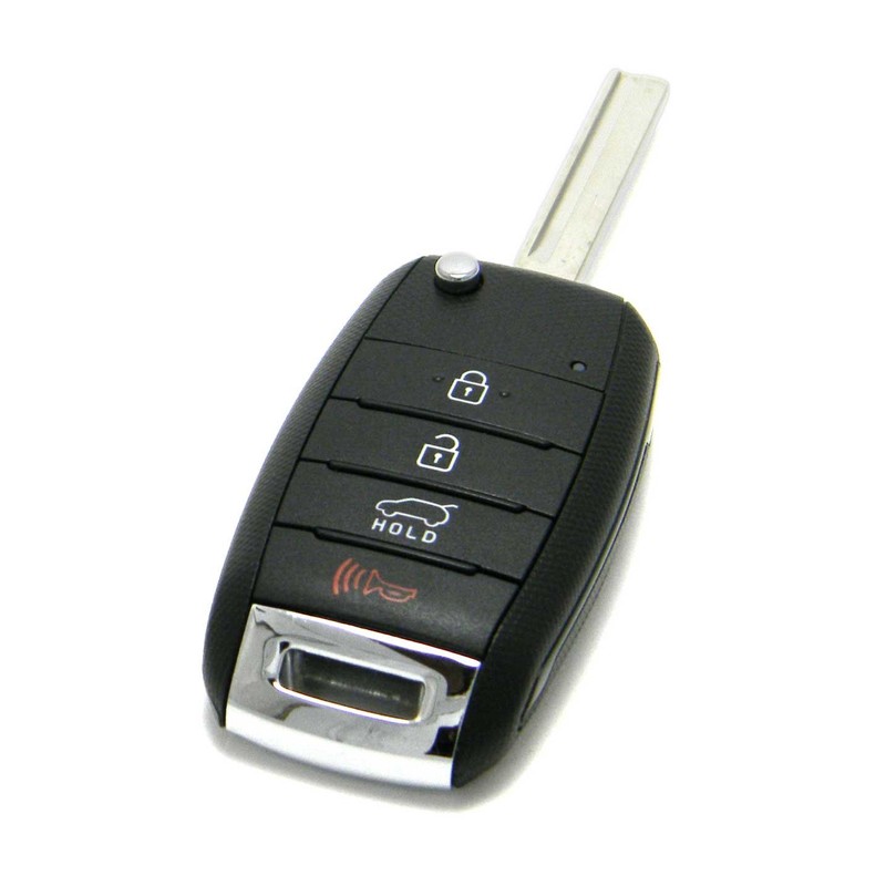 Kia Sorento Flip Key Keyless Entry Remote Fob (Black Plastic,
