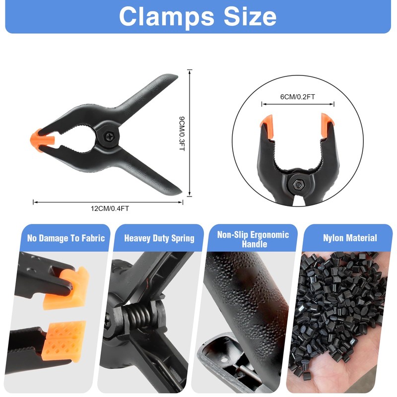 Vevelux 6 Pcs Heavy Duty 4.5 Inch Spring Clamps +