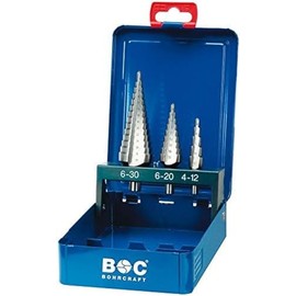 Bohrcraft Stepped Drill High-Speed Steel in Metal Box 3 Piece Set Sizes 1/2 A/3 A/STB3 QTY: 1 17601410003
