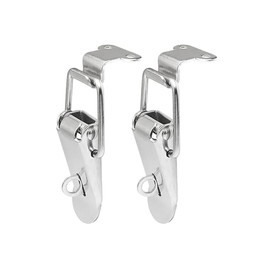 2PCS Spring Loaded Toggle Latch, 58mm Stainless Steel Hasps Clamps, Toggle Clamp Latch with Lock Ring for Box Drawer Cabinet