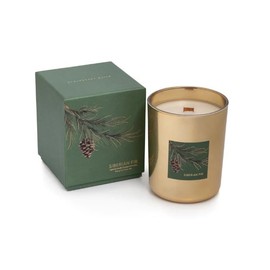 Siberian FIR Zodax Wooden Wick Scented Jar Candle in Holiday Green Gift Box - 16 oz