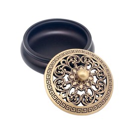 Vusddy Brass Incense Bowl with Lid - Incense Burner Vintage Handmade - Lotus Incense Burner for Frankincense, Meditation, Relaxation and Home Decoration