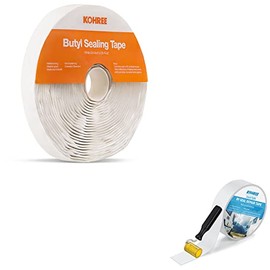 Kohree Butyl Seal Tape RV Putty Rubber Sealant Tape White, 1/8-Inch x 3/4-Inch x 30-Foot and RV Sealant Tape, 4 Inch x 50 Foot RV White Roof Seal Tape UV & Weatherproof Sealant Roofing Tape for RV