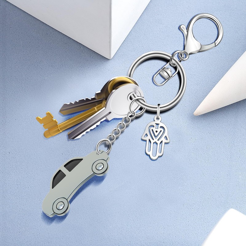 AiQInu Pack of 100 25 mm Key Rings with Chain,