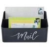 MyGift 2 Slot Modern Matte Black Metal Desktop Mail Sorter