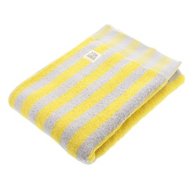 Tanaka Sangyo STRIPE HOLIC Imabari Towel Bath Towel, Made in Japan, Yellow, Approx. 23.6 x 47.2 inches (60 x 120 cm)