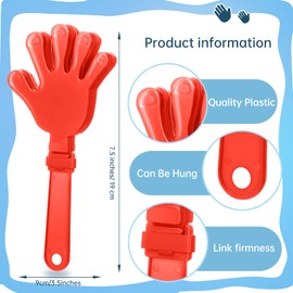 ZCYSRLQIN 24 Pcs Coral Red Hand Clappers 7.5 Inch Clappers Noisemakers Noise Makers Party Favors Plastic Clapper Sporting Events Cheers Ball Dance Basketball Football Noisemakers（Coral Red）