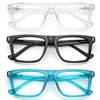 AQWANO 3 Pack Reading Glasses Men Computer Blue Light Blocking,