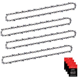 Eyoloty Pack of 4 Saw Chains 45 cm 3/8 Inch LP Pitch 1.3 mm 62 Drive Links Chainsaw Chain Compatible with Bosch, B&Q Performance Power, Dolmar, Gardol, Greenworks, Husqvarna, Mac Allister Chainsaws