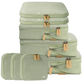 DAYGOS 8 Set Compression Packing Cubes for Suitcases, Waterproof Travel Compression Organisers Bags for Backpack Luggage, Tear-resistant Travel Cube for Holiday Accessories & Essentials