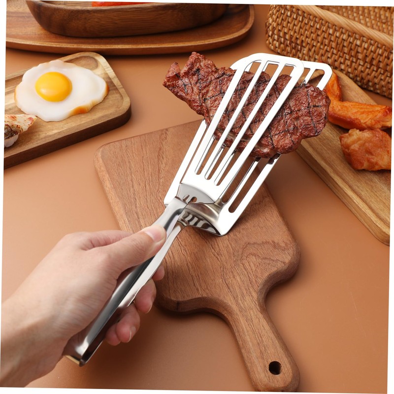 Mobestech 1Pc Stainless Steel Fish Tongs Multi Functional Food Clamp