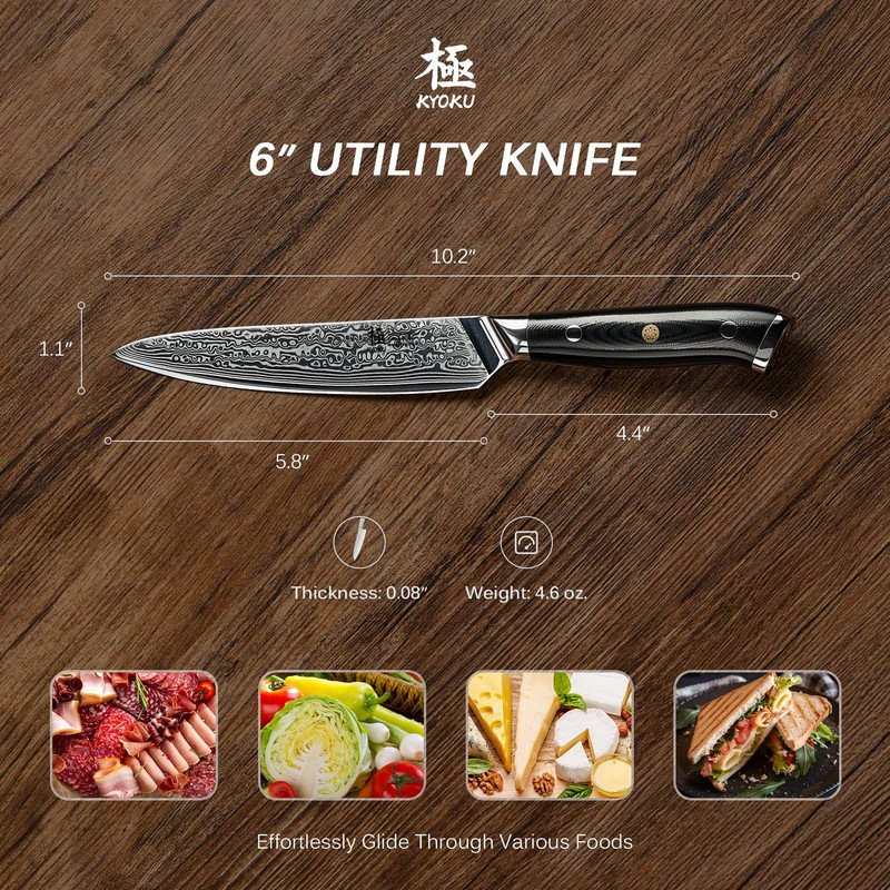KYOKU Chef Utility Knife - 6" - Shogun Series -