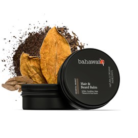 BAHAWAT Beard Balm Tobacco Oud - Styles, Strengthens & Softens Beards - Natural Beard Conditioner- ZERO GRIT Balm - reduces beard itch, 2 ounce