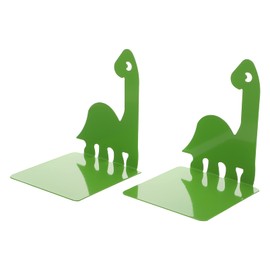 NUOBESTY 2pcs Metal Dinosaur Bookend Decorative Book Shelf Desktop Book Organizer for Home Office Tabletop Decoration Ornament Green,15X12.5X11.5CM