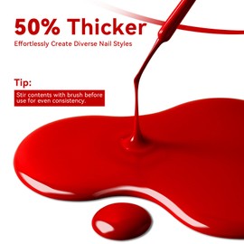 MAYCHAO Red Swirl Gel Liner Nail Art Polish, 8ml Classic Blood Red Gel Color Built-in Thin Brush, UV Light Cure for French Nail Tips DIY Manicure at Home Salon