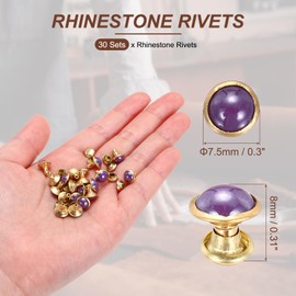 PATIKIL 7.5mm Turquoise Rapid Rivets, 30 Sets Leather Rivets Studs Rivet Double Cap Spikes Rivet for Leather Crafting for Decor Repair DIY Clothing Belts Bags Shoes, Purple