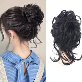 HAPVITAL Bun Wig, Wig, Hair Ornament, Kimono, Chignon, Part, Volume, Point Wig, Perfect Hairstyle, Popular, Women's, Bun Hair Bundle, Simple, Natural, Easy, Natural, Stylish, Wedding, Coming-of-Age