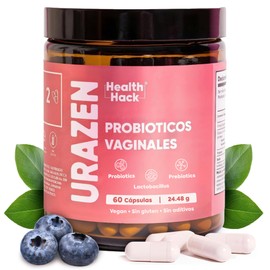 Urazen Probióticos Vaginales Mujer Lactobacillus Cápsulas Health Hack | 60 cápsulas, 30 porciones, 17 billones UFC, 5 cepas Lactobacillus, inulina de 