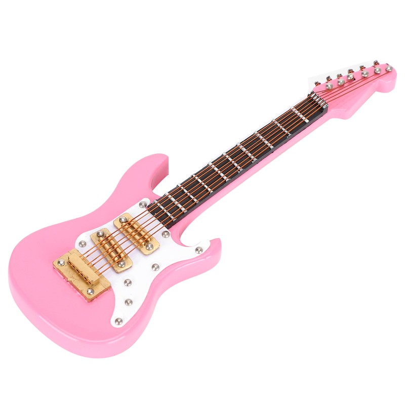 Guitar Decoration Miniature Ornaments Mini Musical Instrument Model Gift Pink
