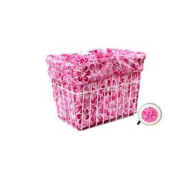 Bicycle Basket Liner Tote, Beach Cruiser Basket Cover, EBike Front Wire Or Wicker Bike Basket Fits Up to 15Lx12Hx10W Weatherproof Bike Bag Matching Bicycle Bell Included, Bike Bell (Pink Hawaii/Bell)