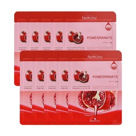 Farmstay Visible Difference Mask Pack Pomegranate 10 Sheets / 비저블 디퍼런스 마스크팩 석류 10매
