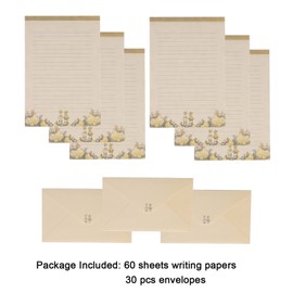 A5 Writing Paper and Envelopes Set for Kids Adults Lined Letter Paper and Envelopes Cute Stationary Paper Floral Letter Writing Paper 60 Stationery Paper and 30 Envelopes for Office Home School
