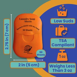 Travel Laundry Detergent Sheets with Foldable Laundry Bag and Strong Portable Clothesline – Laundry Detergent Sheets, Laundry Bag for Travel & Elastic Travel Clothesline for Hotels, Cruises & Trips