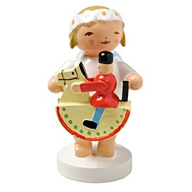 Wendt & Kuhn Handpainted Wooden Blonde Margarite Angel Figurine Rocking Horse