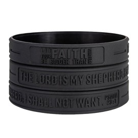 Sainstone Power of Faith Psalm 23:1 Inspirational Bible Verses Silicone Bracelets - Let Faith Bigger Than Fear - Religious Motivational Wristband Gifts for Men Women (Unisex)