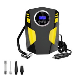 NYTKL Tire Inflator Air Compressor, 12V DC Tyre Air Pump with Digital Pressure Gauge & LED Light, Auto Electric Shut Off Tire Pump for Car SUV Motorcycle Bicycle ATV Balls
