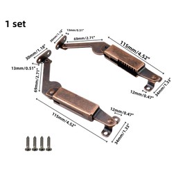 T Tulead Spring Lid Support Box Lid Stay Support Iron Hinge Support Light Duty Spring Hinges Left+Right, with Screws, for Cabinet, Box