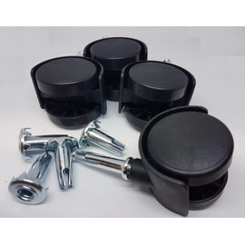 Just Accessories Twin Nylon Wheel Castors Casters, Socket Grip Neck Stem Fix, 40mm, Load Bearing 25Kg - Pack of 4