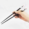 Issho, Painted Chopsticks Auspaulownia Box, Includes Chopsticks Rest, Black Cat