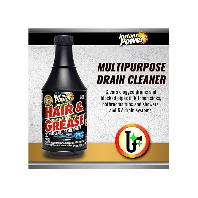 Instant Power Hair & Grease Liquid Drain Opener 20 oz.