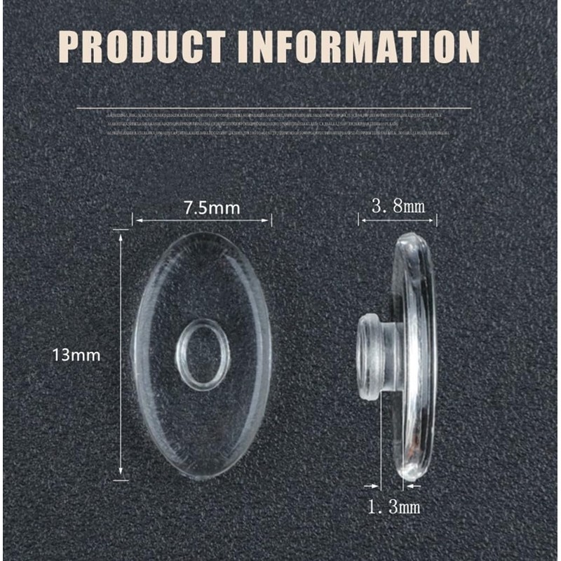 5 Pairs Eyeglasses Nose Pads,Push-in Glasses Nosepads,13mm Soft Silicone Nose