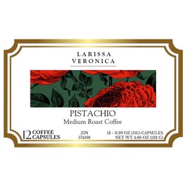 Pistachio Medium Roast Coffee (Single Serve K-Cup Pods) (Gourmet, Naturally Flavored, Whole Coffee Beans) (12 pods, ZIN: 574168)