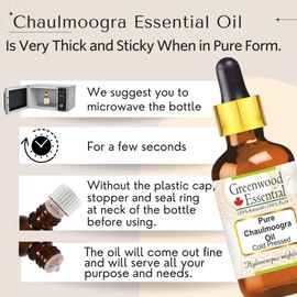 Greenwood Essential Pure Chaulmoogra Oil (Hydnocarpus wightiana) Natural Therapeutic Quality Cold Pressed 200 ml (6.76 oz)