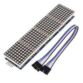 MAX7219 32x8 Dot Matrix Module 4 in 1 LED Display Modules for Arduino for Raspberry Pi Microcontroller (Blue Light,5 Pin Wire)
