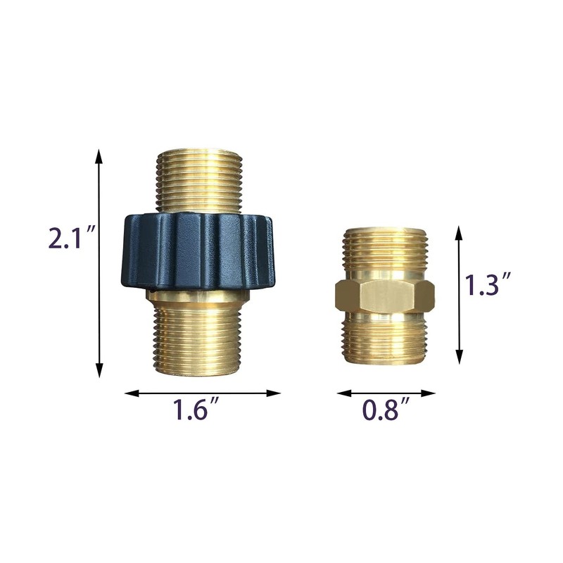 Pressure Washer Hose Quick Connector, Metric M22 15mm Male Thread