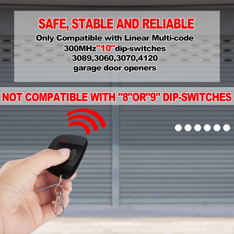 Kingdder 3 Pieces Gate Opener Remote Compatible with Multicode 300mhz