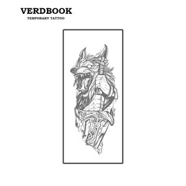 VERDBOOK Waterproof Temporary Tattoos: 2-Sheet Tattoo Kit with Realistic Body Stickers, Semi-Permanent Tattoos for Adults Lasting 7-15 Days – Safe for Men & Women, Howling Wolf