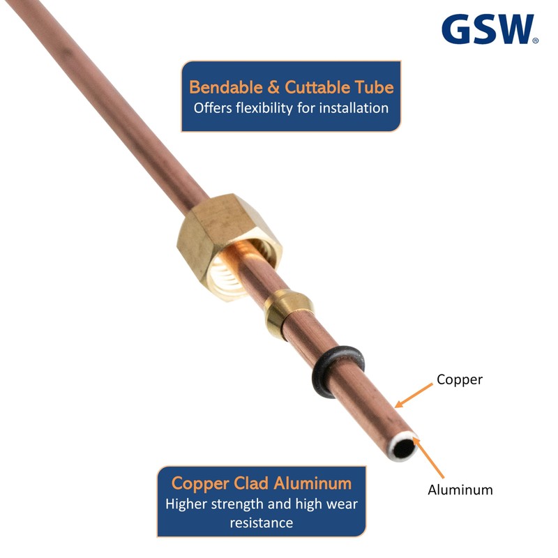 GSW WR-PTC27 3/16"OD x 27"L Bendable Pilot Tubing with Pilot
