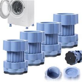 Anti-Vibration Mat Pack of 4 Washing Machine Feet, Universal Anti Vibration Washing Machine Underlay, Vibration Damper for Washing Machine, Dryer, Fridge, Furniture
