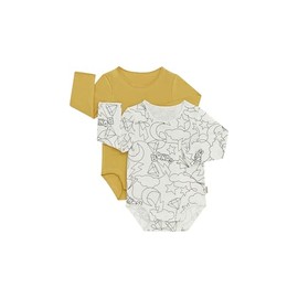 Bonds Baby Wonderbodies Long Sleeve Bodysuit, Print YDM (2 Pack), 00 (3-6 Months)