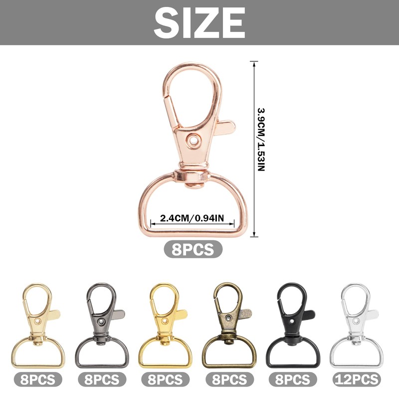 Key Ring Carabiner 60 Pieces Rotating Key Rings Key Ring