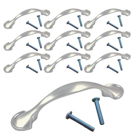 (10 Pack, CC: 3 Inch) Swiss Kelly Hardware Satin Nickel Kitchen Cabinet Handles Drawer Pulls