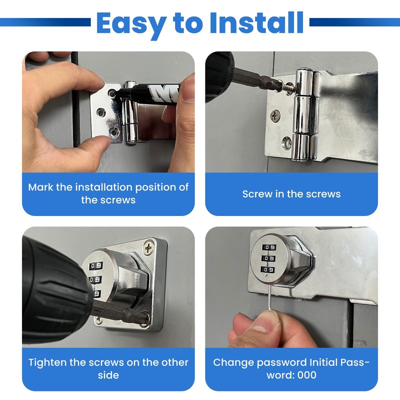 TOKCKYBL Keyless Cabinet Lock with Combination Code - 3-Digit Password