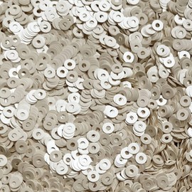 4mm Flat Sequins Cream Vanilla Opaque Satin Pearl Made in USA