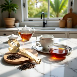 Gold Tea Bag Squeezer Tongs,Tea Tongs,Tea Bag Squeezer,Stainless Steel Tea,Round Tea Filter Clamp,Tea Bag Strainer Clip Holder for Gripping Tea Strainer Spoon for Ice Sugar Cubes Bar